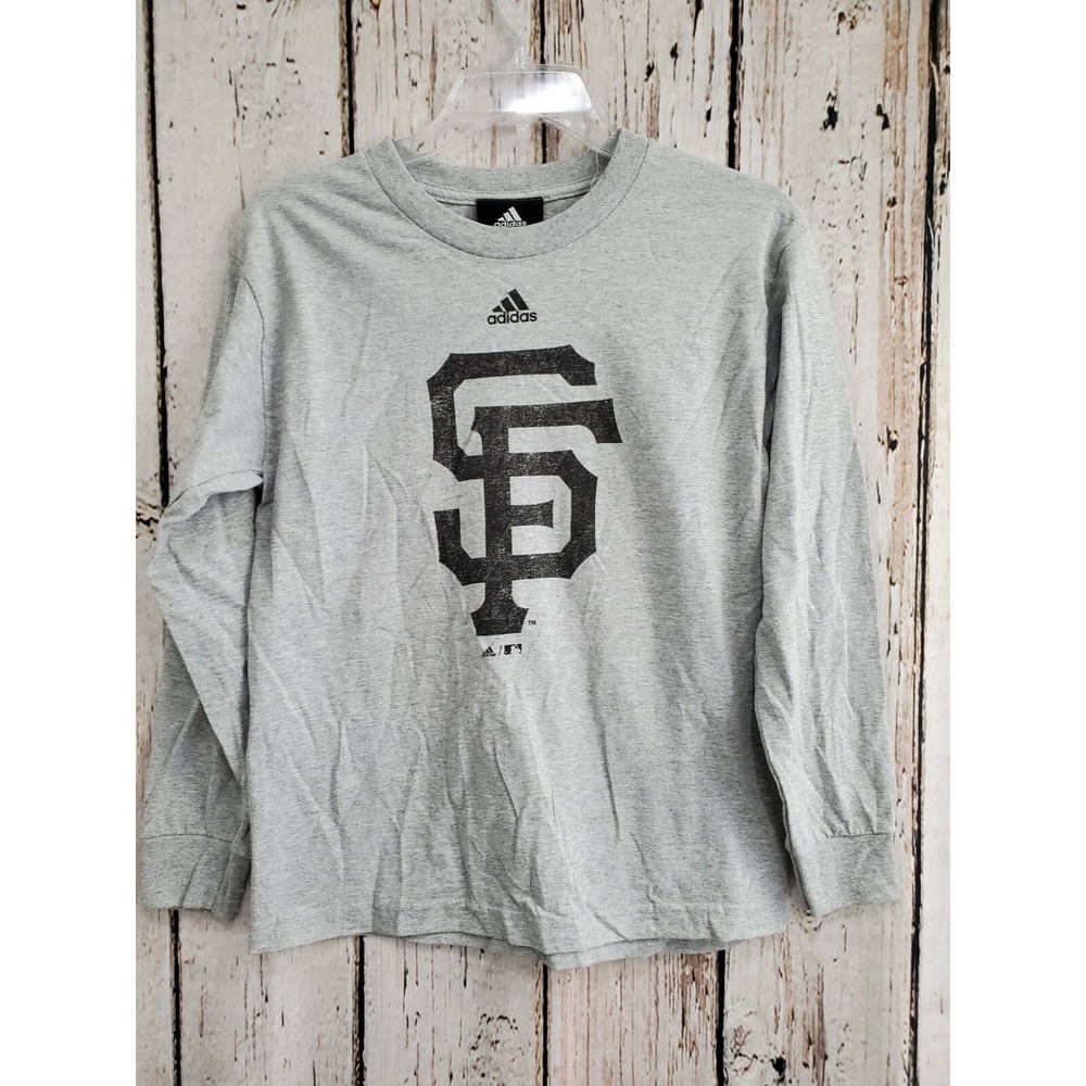 Boy's Medium Adidas San Francisco Giants Long Sleeve T-Shirt Shirt Top Tee NEW